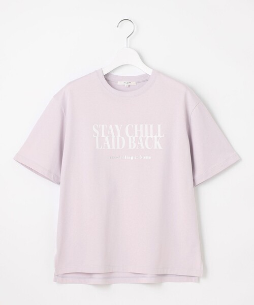 23区 L(ニジュウサンクオオキイサイズ)の「【SLOW/一部店舗限定】MVSコットン ロゴTシャツ(Tシャツ/カットソー・レディース・カーキ系/ライラック系/ホワイト系/グレー系・44/46)」の12枚目の写真