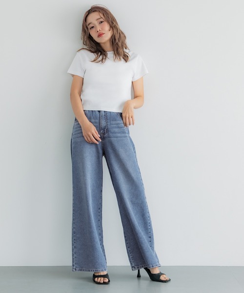 coca（coca）（コカ）の「ウエストゴムイージーパンツ（デニムパンツ・レディース・ライトブルー/グレー/ブルー・S/M/L）」の22枚目の写真