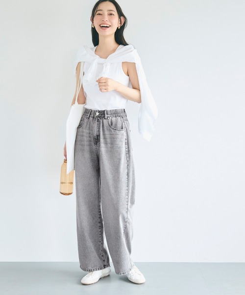 coca（coca）（コカ）の「ウエストゴムイージーパンツ（デニムパンツ・レディース・ライトブルー/グレー/ブルー・S/M/L）」の19枚目の写真