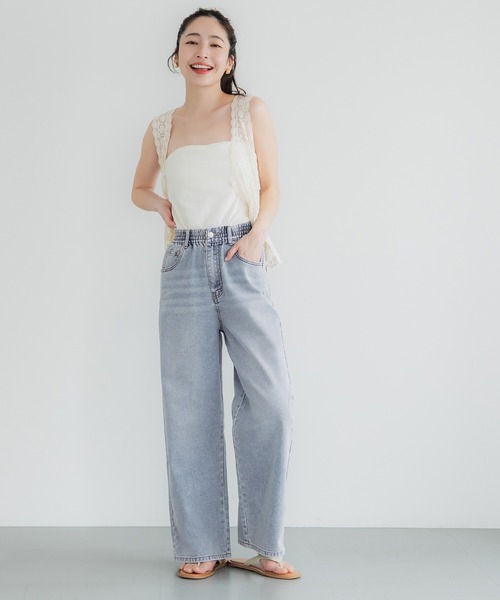 coca（coca）（コカ）の「ウエストゴムイージーパンツ（デニムパンツ・レディース・ライトブルー/グレー/ブルー・S/M/L）」の16枚目の写真