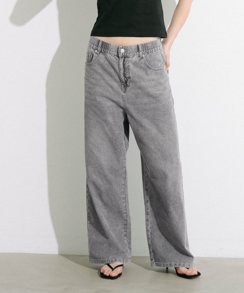 coca(coca)(コカ)の「\26ss新色追加/サマーデニムウエストゴムイージーパンツ(デニムパンツ・レディース・ライトブルー/グレー/ブルー/アイボリー・S/M/L)」の21枚目の写真