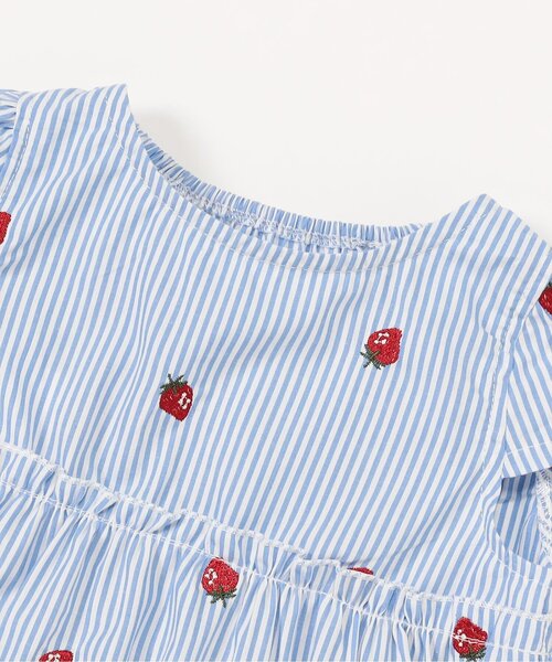 apres les cours(アプレレクール)の「【セットアップ可/ジュニア対応】3柄ティアード刺繍チュニック(Tシャツ/カットソー・キッズ・アイボリー/ピンク/ストライプ・80/90/100/110/120/130/140)」の19枚目の写真