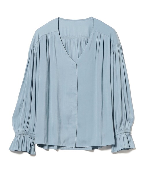 B:MING by BEAMS(ビーミングバイビームス)の「【洗える】Vネック ギャザー ブラウス(S~M)(シャツ/ブラウス・レディース・オフホワイト/ライトブルー/ネイビー・MEDIUM/SMALL)」の12枚目の写真