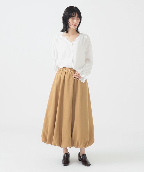 B:MING by BEAMS（ビーミングバイビームス）の「【洗える】Vネック ギャザー ブラウス（S～M）（シャツ/ブラウス・レディース・オフホワイト/ライトブルー/ネイビー・MEDIUM/SMALL）」の22枚目の写真