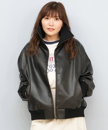 BEVERY HILLS P.C/ビバリーヒルズポロクラブ ジャケット フェイクレザーリブブルゾン 5487-6340