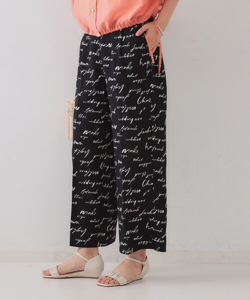 OPAQUE.CLIP（オペークドットクリップ）の「レタープリントイージーワイドパンツ【洗濯機洗い可】（その他パンツ・レディース・ブラック系/オリーブ系・40/38/42）」の17枚目の写真