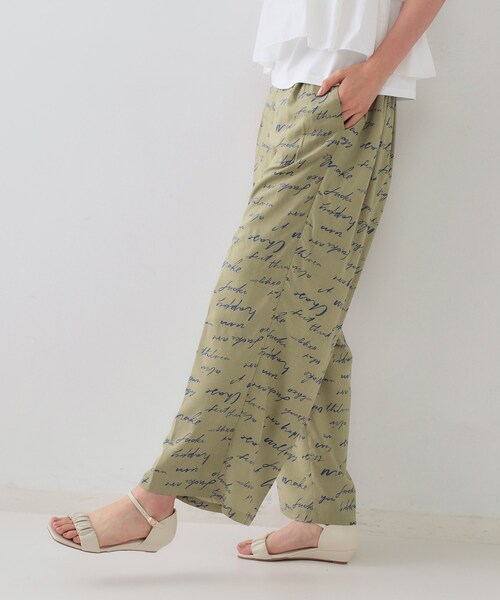 OPAQUE.CLIP（オペークドットクリップ）の「レタープリントイージーワイドパンツ【洗濯機洗い可】（その他パンツ・レディース・ブラック系/オリーブ系・40/38/42）」の16枚目の写真