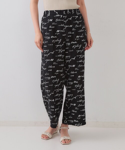 OPAQUE.CLIP（オペークドットクリップ）の「レタープリントイージーワイドパンツ【洗濯機洗い可】（その他パンツ・レディース・ブラック系/オリーブ系・40/38/42）」の9枚目の写真