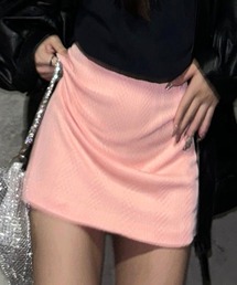 CHANEL ラップ台形スカート ショート丈ピンク 38*QC106 77461608.jpg