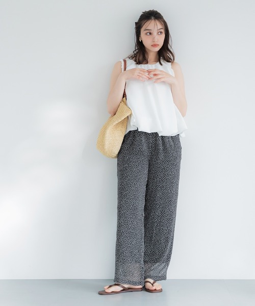 coca(coca)(コカ)の「シアーシフォンイージーパンツ(その他パンツ・レディース・ブラック・S/L/M)」の4枚目の写真