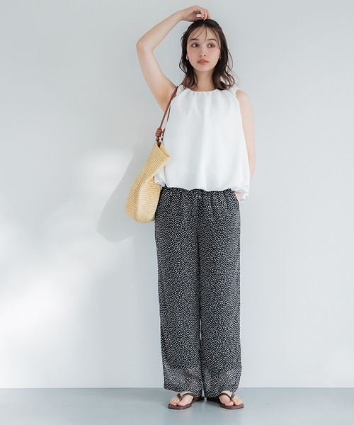 coca(coca)(コカ)の「シアーシフォンイージーパンツ(その他パンツ・レディース・ブラック・S/L/M)」の2枚目の写真