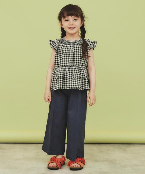 THE SHOP TK （ザ ショップ ティーケー ）の「【110-150】ギンガムチェックティアードブラウス/セットアップ可・洗濯機OK（シャツ/ブラウス・キッズ・ブラック系1/キャメル・11/12/13/14/15 ）」の18枚目の写真