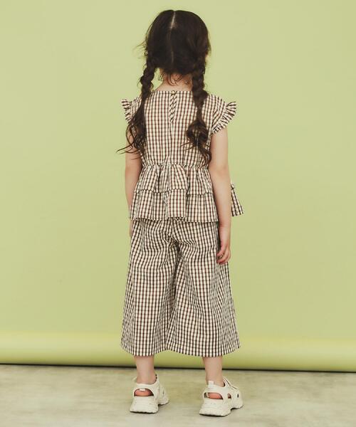 THE SHOP TK （ザ ショップ ティーケー ）の「【110-150】ギンガムチェックティアードブラウス/セットアップ可・洗濯機OK（シャツ/ブラウス・キッズ・ブラック系1/キャメル・11/12/13/14/15 ）」の14枚目の写真