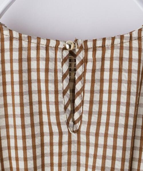 THE SHOP TK （ザ ショップ ティーケー ）の「【110-150】ギンガムチェックティアードブラウス/セットアップ可・洗濯機OK（シャツ/ブラウス・キッズ・ブラック系1/キャメル・11/12/13/14/15 ）」の8枚目の写真