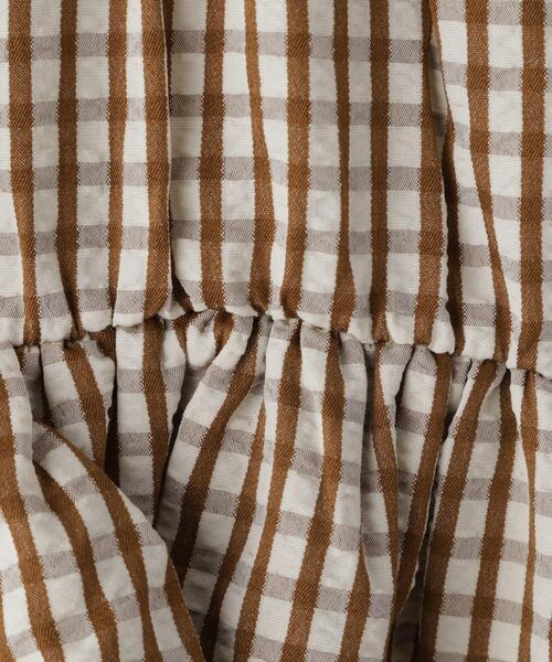 THE SHOP TK （ザ ショップ ティーケー ）の「【110-150】ギンガムチェックティアードブラウス/セットアップ可・洗濯機OK（シャツ/ブラウス・キッズ・ブラック系1/キャメル・11/12/13/14/15 ）」の5枚目の写真