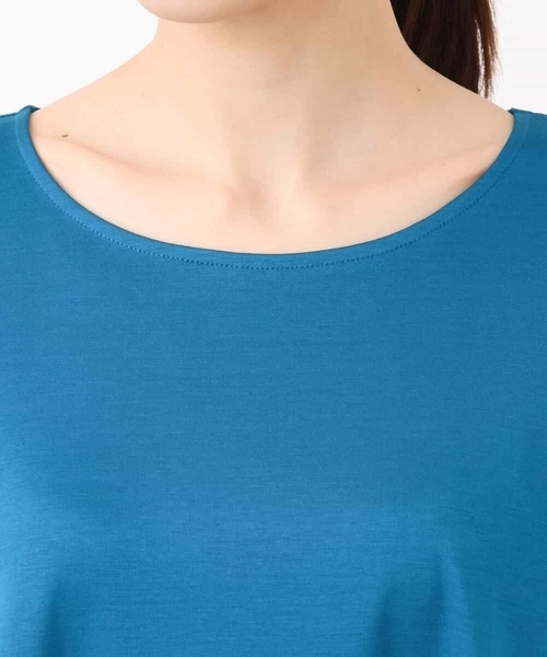 MK MICHEL KLEIN（エムケーミッシェルクラン）の「ランタンスリーブ切替えワンピース/接触冷感/洗える（ワンピース・レディース・ブラック/ブルー・38）」の12枚目の写真