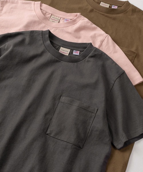Goodwear(グッドウェア)の「【75】【Goodwear/グッドウェア】 ヘビーウェイト USAコットン 無地ポケット半袖Tシャツ/レギュラーシルエット/コンパクトTシャツ(Tシャツ/カットソー・メンズ・ダークグリーン/ブラック/チャコールグレー/ホワイト/ダークブルー/カーキ/グレー/ブラウン/ネイビー/グレー系その他/ブラウン系その他/ピンク/ベージュ・M/L/XL/S)」の5枚目の写真