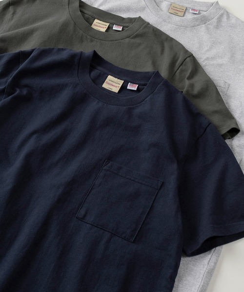 Goodwear(グッドウェア)の「【75】【Goodwear/グッドウェア】 ヘビーウェイト USAコットン 無地ポケット半袖Tシャツ/レギュラーシルエット/コンパクトTシャツ(Tシャツ/カットソー・メンズ・ダークグリーン/ブラック/チャコールグレー/ホワイト/ダークブルー/カーキ/グレー/ブラウン/ネイビー/グレー系その他/ブラウン系その他/ピンク/ベージュ・M/L/XL/S)」の11枚目の写真