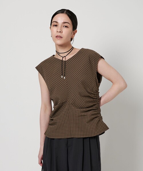 ユナイテッドアローズ シルクノースリーブ MARW UNITED ARROWS＞ジャカード ノースリーブ カットソー