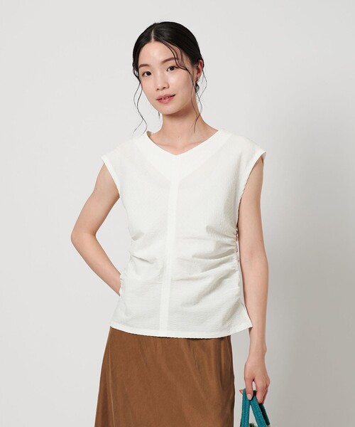 サイドギャザー ノースリーブ プルオーバー -吸水速乾-（Tシャツ