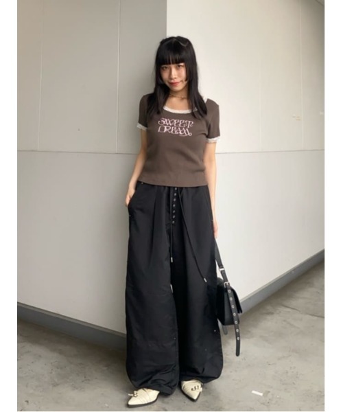 SLY（スライ）の「FRONT BUTTON STRAIGHT PT フロントボタン ストレート パンツ（スラックス・レディース・ライトグレー/ブラック・1/2）」の21枚目の写真
