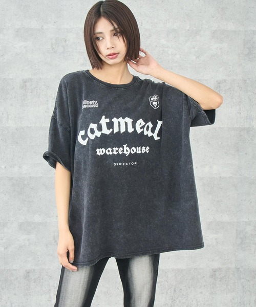 ANAP（アナップ）の「ケミカルウォッシュ クラッププリント ビッグTシャツ（Tシャツ/カットソー・レディース・ホワイト/ブラウン/ブラック系その他・FREE）」の3枚目の写真
