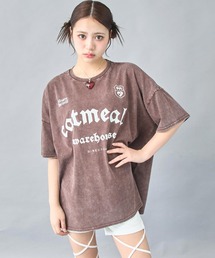 ANAP（アナップ）の「ケミカルウォッシュ クラッププリント ビッグTシャツ（Tシャツ/カットソー）」