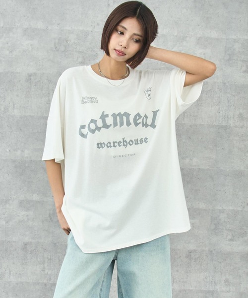 ANAP（アナップ）の「ケミカルウォッシュ クラッププリント ビッグTシャツ（Tシャツ/カットソー・レディース・ホワイト/ブラウン/ブラック系その他・FREE）」の2枚目の写真