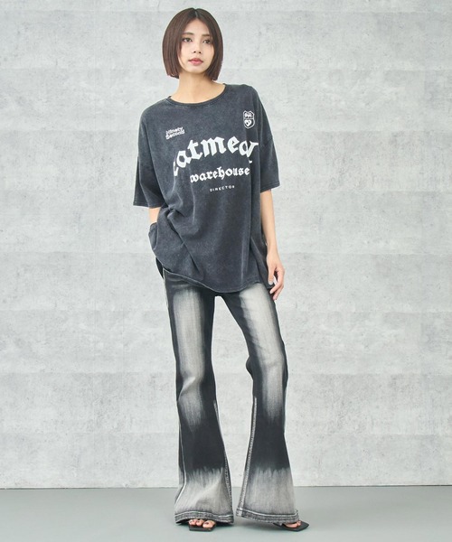 ANAP（アナップ）の「ケミカルウォッシュ クラッププリント ビッグTシャツ（Tシャツ/カットソー・レディース・ホワイト/ブラウン/ブラック系その他・FREE）」の21枚目の写真