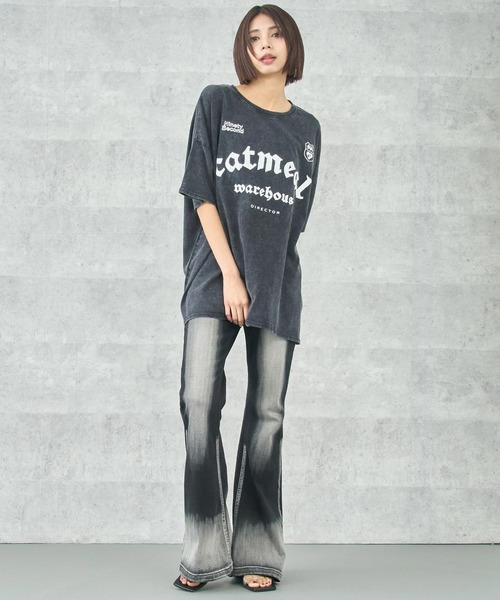 ANAP（アナップ）の「ケミカルウォッシュ クラッププリント ビッグTシャツ（Tシャツ/カットソー・レディース・ホワイト/ブラウン/ブラック系その他・FREE）」の22枚目の写真