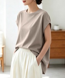 コットン半袖ロングTシャツ