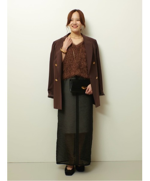 allureville(アルアバイル)の「シアーレイヤードタイトスカート(スカート・レディース・ブラック/オフホワイト・1/2)」の15枚目の写真