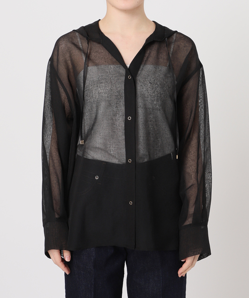 B.C STOCK（ベーセーストック）の「《追加7》手洗い可 / フードシアーブルゾン（ブルゾン・レディース・ブルー/ブラック/ホワイト/ウッド・FREE）」の18枚目の写真