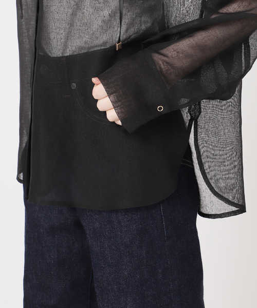 B.C STOCK（ベーセーストック）の「《追加7》手洗い可 / フードシアーブルゾン（ブルゾン・レディース・ブルー/ブラック/ホワイト/ウッド・FREE）」の13枚目の写真