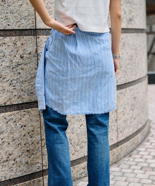 etsinta（エシンタ）の「【etsinta】マルチウェイオーバースカートシャツ（スカート・レディース・ブルー/ブラック・ONE SIZE）」の7枚目の写真