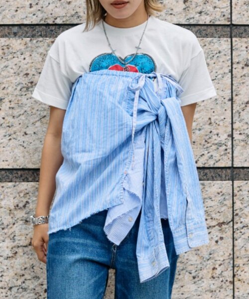 etsinta（エシンタ）の「【etsinta】マルチウェイオーバースカートシャツ（スカート・レディース・ブルー/ブラック・ONE SIZE）」の12枚目の写真