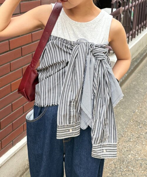 etsinta（エシンタ）の「【etsinta】マルチウェイオーバースカートシャツ（スカート・レディース・ブルー/ブラック・ONE SIZE）」の22枚目の写真