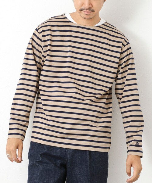 NOLLEY’S(ノーリーズ)の「MVSシルケットボーダーBN(Tシャツ/カットソー・メンズ・ホワイト系その他/ブラック系その他/ブルー系その他/ベージュ系その他・S/M/L/XL)」の4枚目の写真