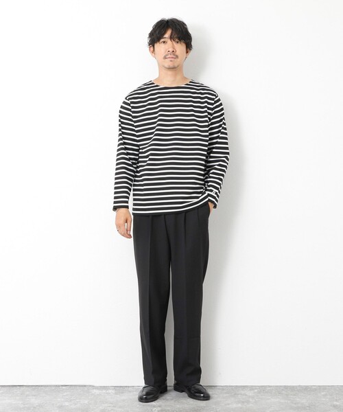 NOLLEY’S(ノーリーズ)の「MVSシルケットボーダーBN(Tシャツ/カットソー・メンズ・ホワイト系その他/ブラック系その他/ブルー系その他/ベージュ系その他・S/M/L/XL)」の13枚目の写真