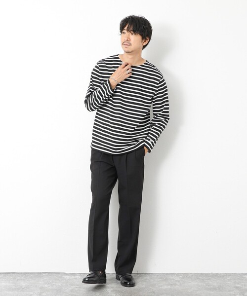 NOLLEY’S(ノーリーズ)の「MVSシルケットボーダーBN(Tシャツ/カットソー・メンズ・ホワイト系その他/ブラック系その他/ブルー系その他/ベージュ系その他・S/M/L/XL)」の12枚目の写真