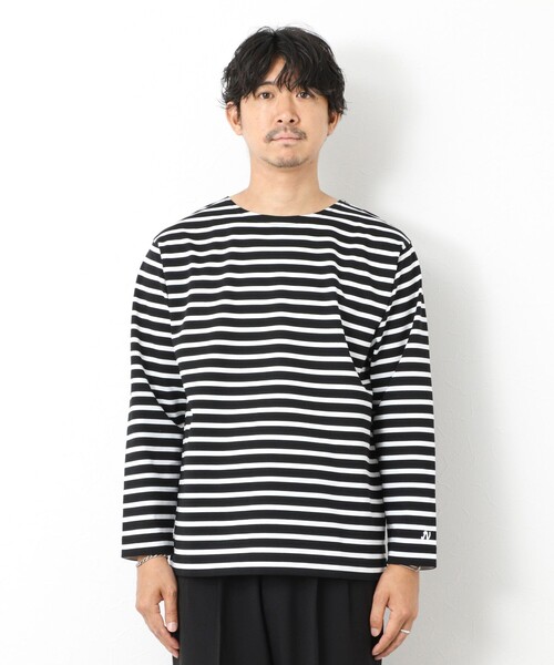 NOLLEY’S(ノーリーズ)の「MVSシルケットボーダーBN(Tシャツ/カットソー・メンズ・ホワイト系その他/ブラック系その他/ブルー系その他/ベージュ系その他・S/M/L/XL)」の9枚目の写真