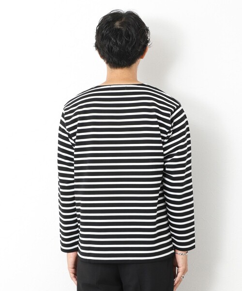 NOLLEY’S(ノーリーズ)の「MVSシルケットボーダーBN(Tシャツ/カットソー・メンズ・ホワイト系その他/ブラック系その他/ブルー系その他/ベージュ系その他・S/M/L/XL)」の7枚目の写真