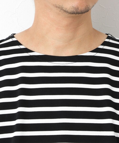 NOLLEY’S(ノーリーズ)の「MVSシルケットボーダーBN(Tシャツ/カットソー・メンズ・ホワイト系その他/ブラック系その他/ブルー系その他/ベージュ系その他・S/M/L/XL)」の6枚目の写真