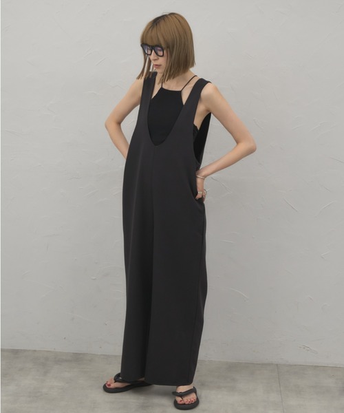 LOUNIE ブラック サロペット　ポケット　オールインワン LOUNIE ブラック サロペット ポケット オールインワン S