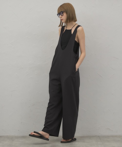 Uネックオールインワン（サロペット/オーバーオール）｜leimn