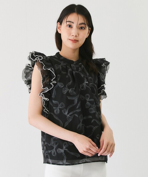 Jayro(ジャイロ)の「袖ラッフルブラウス(シャツ/ブラウス・レディース・ブラック系その他/ベージュ系その他・M)」の3枚目の写真