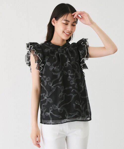 Jayro(ジャイロ)の「袖ラッフルブラウス(シャツ/ブラウス・レディース・ブラック系その他/ベージュ系その他・M)」の5枚目の写真