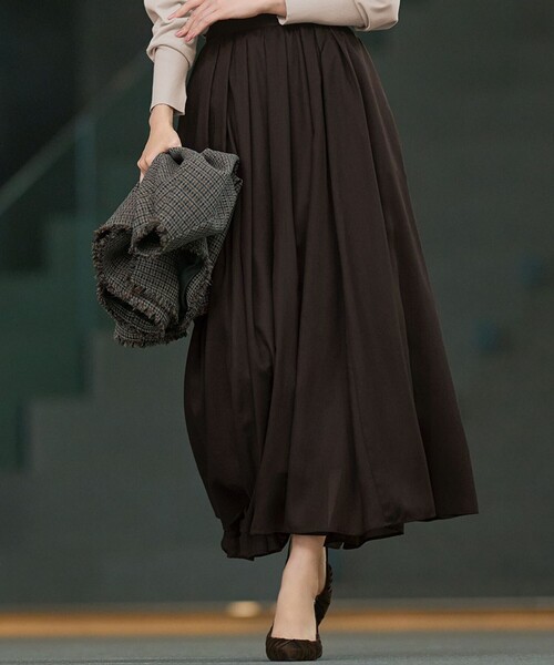 セール】【洗える】シアービエラ ギャザー スカート（スカート）｜23区