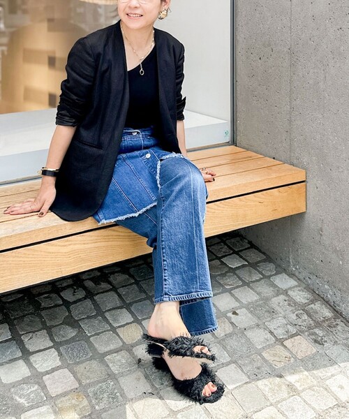 Rie Miller(リエミラー)の「【RM denim】Vネックデニムベスト(ベスト・レディース・インディゴブルー・FREE)」の2枚目の写真