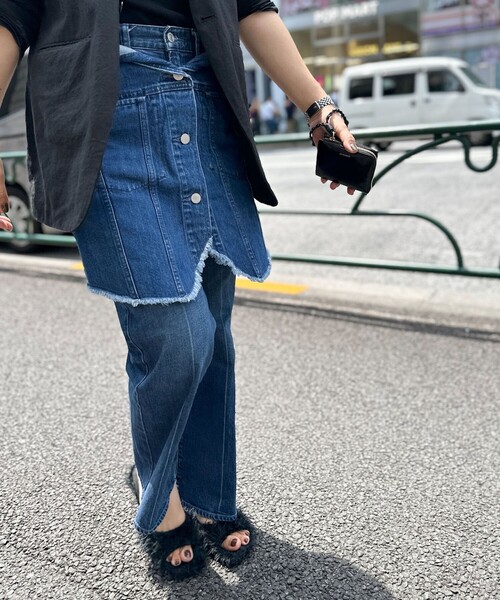 Rie Miller(リエミラー)の「【RM denim】Vネックデニムベスト(ベスト・レディース・インディゴブルー・FREE)」の4枚目の写真